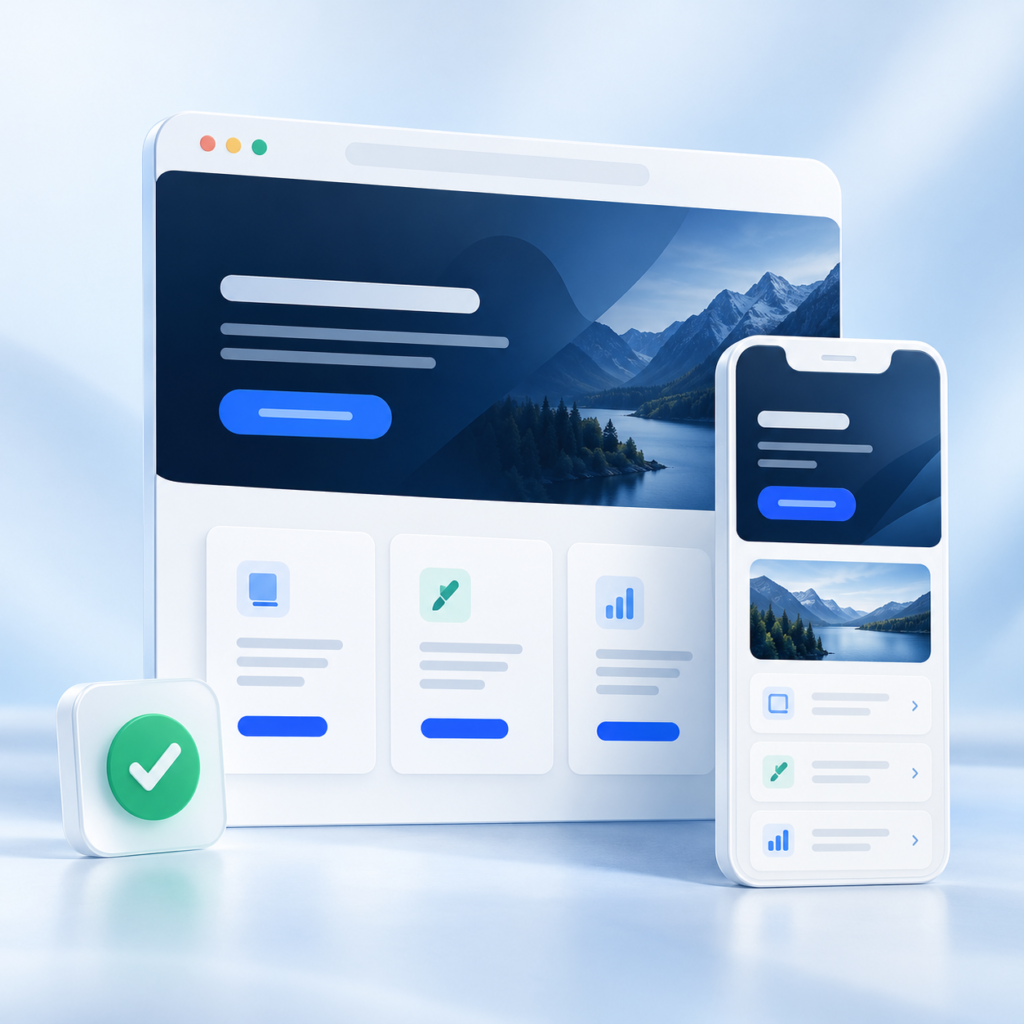 Illustration d’interfaces web modernes aux couleurs de Boost Mon Site